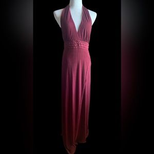 Burgundy Halter Maxi Dress Size Small NWT